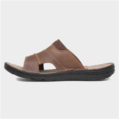 Archer Mens Tan Leather Mule Sandal