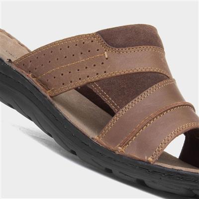 Archer Mens Tan Leather Mule Sandal