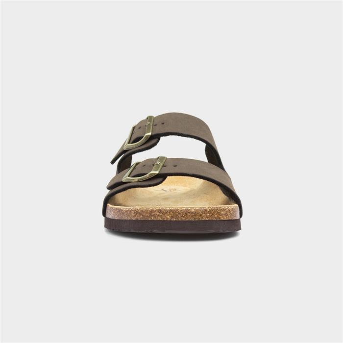 Port Mens Brown Buckle Sandal