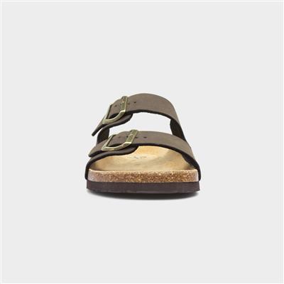 Port Mens Brown Buckle Sandal