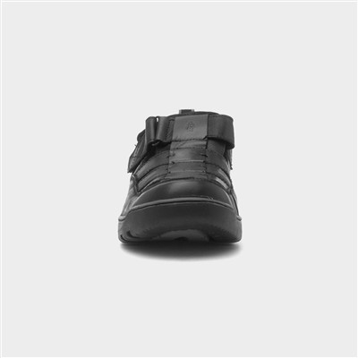 Rucker Mens Black Leather Sandal