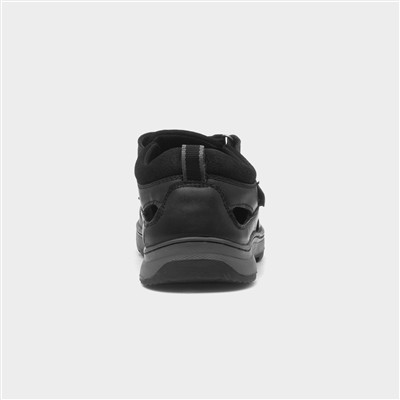 Rucker Mens Black Leather Sandal