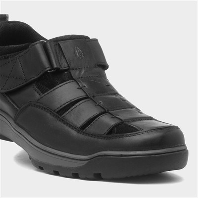 Rucker Mens Black Leather Sandal