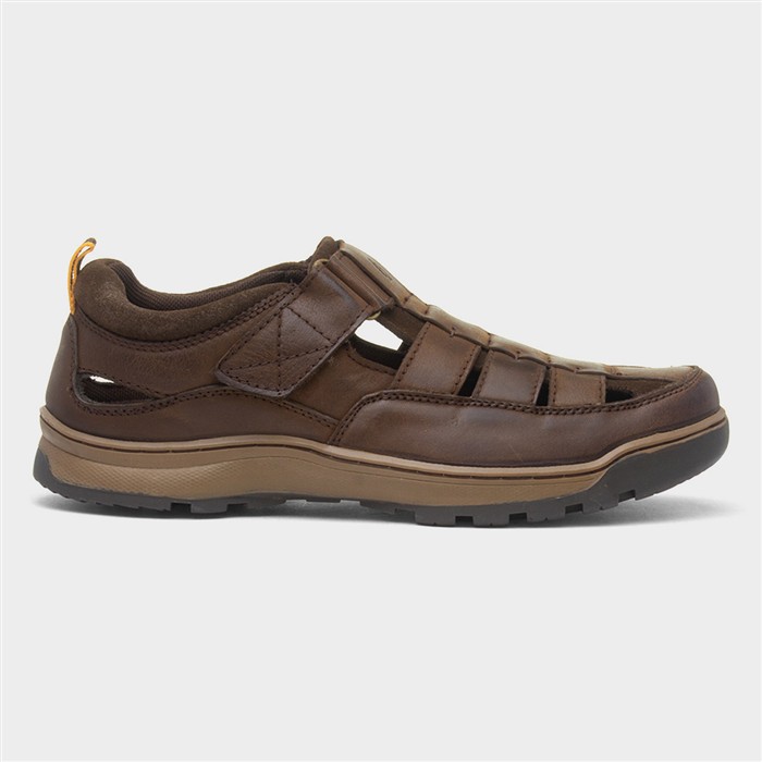 Hush Puppies Men's Brown Rucker Leather Sandal Size 11