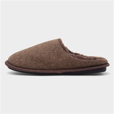 Howard Mens Brown Mule Slipper