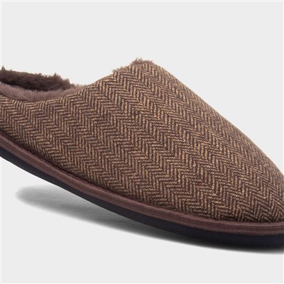 Howard Mens Brown Mule Slipper