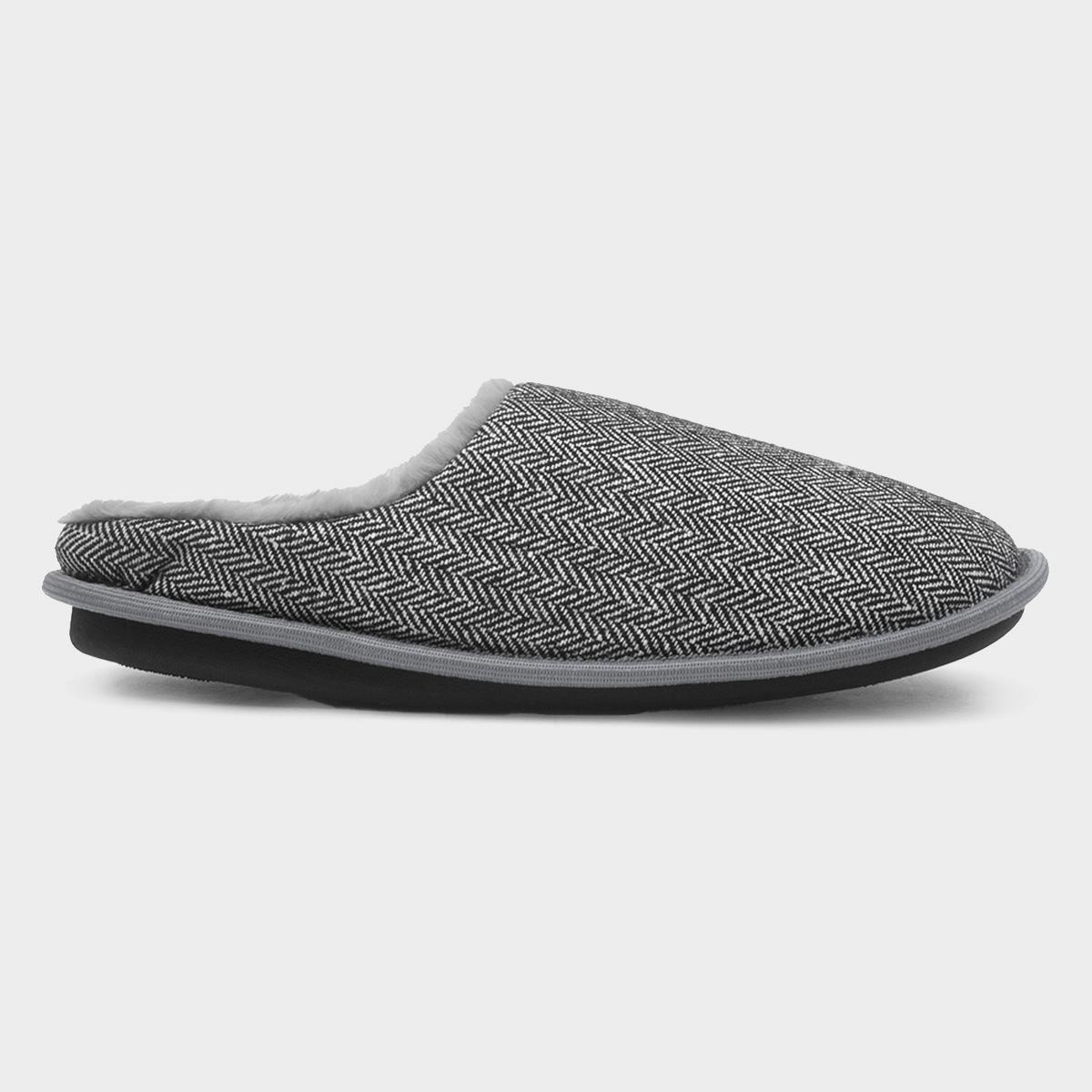 Howard Mens Black & White Mule Slipper