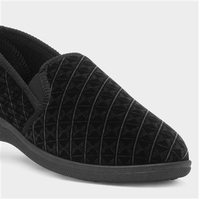Frank Mens Black Full Slipper