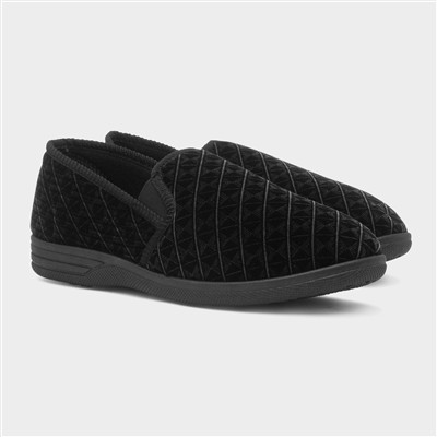 Frank Mens Black Full Slipper