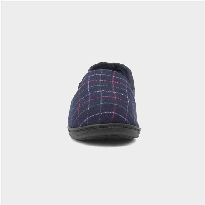 Rupert Mens Navy Wide Fit Full Slipper