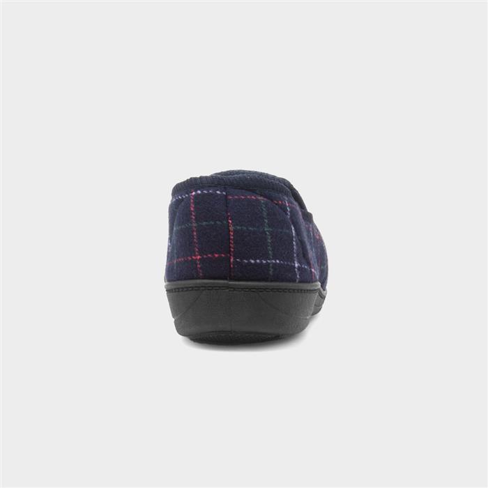 Rupert Mens Navy Wide Fit Full Slipper