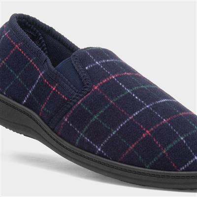 Rupert Mens Navy Wide Fit Slipper