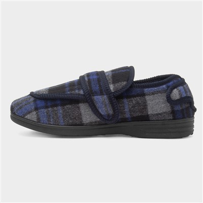 Buxton Mens Navy Wider Fit Slipper