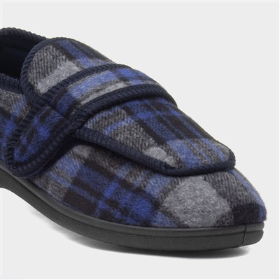 Buxton Mens Navy Wider Fit Slipper