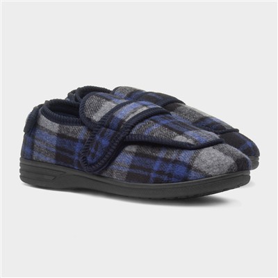 Buxton Mens Navy Wider Fit Slipper