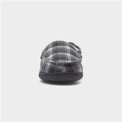 Elswick Mens Grey Tartan Moccasin Slipper