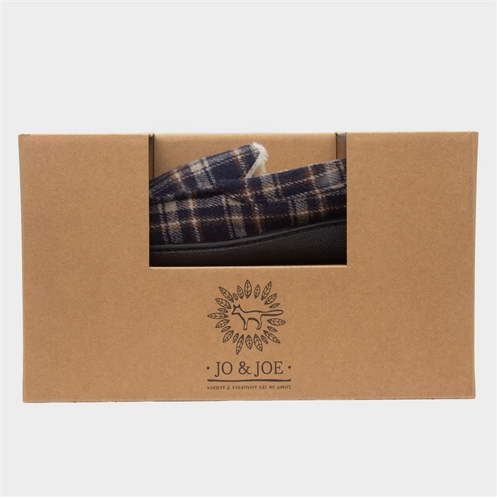 Elswick Mens Navy Tartan Moccasin Slipper