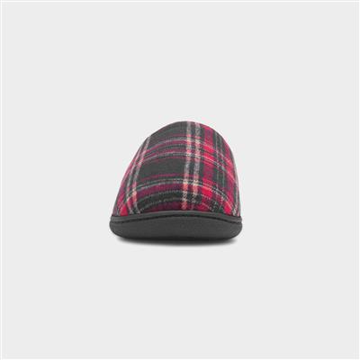 Falkirk Mens Red Tartan Mule Slipper