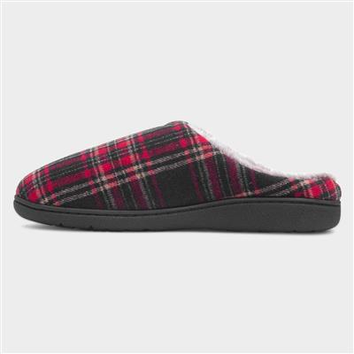 Falkirk Mens Red Tartan Mule Slipper