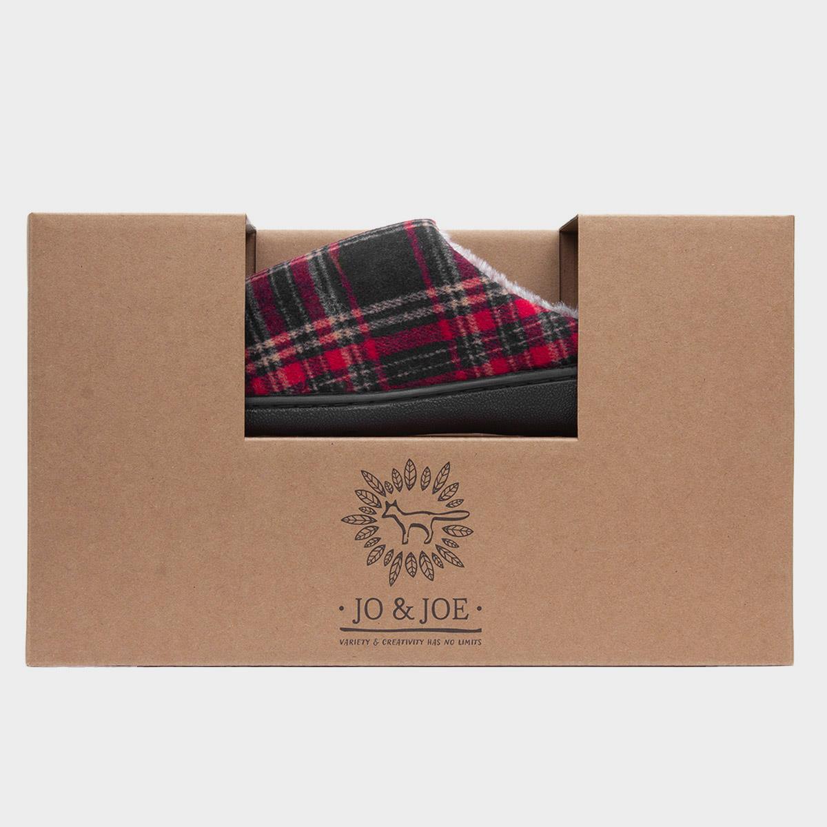 Pantofole Uomo Jo And Joe St Aubin Mocassini Blu Tartan Con Memory Foam