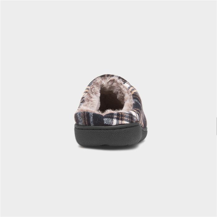 Falkirk Mens Navy Tartan Mule Slipper