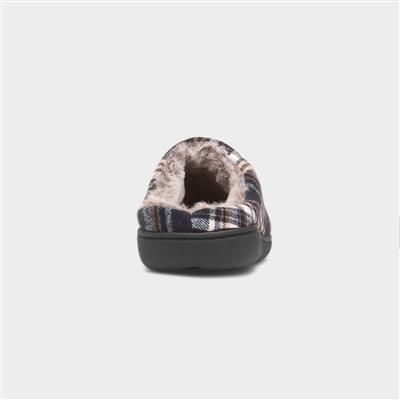 Falkirk Mens Navy Tartan Mule Slipper