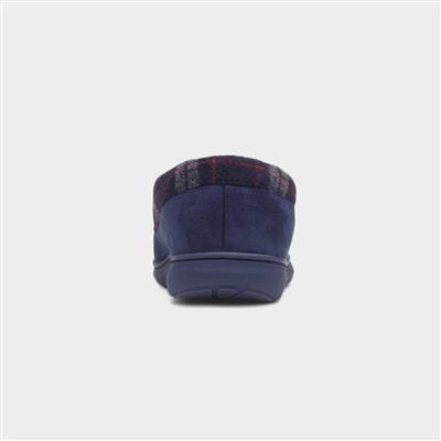 St Andrews Mens Navy Moccasin Slipper