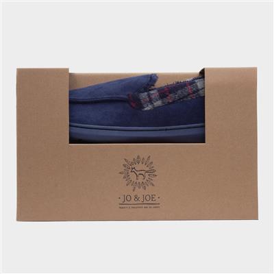 St Andrews Mens Navy Moccasin Slipper