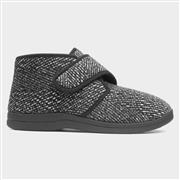 Jo & Joe Bob Mens Black Easy Fasten Bootie Slipper (Click For Details)