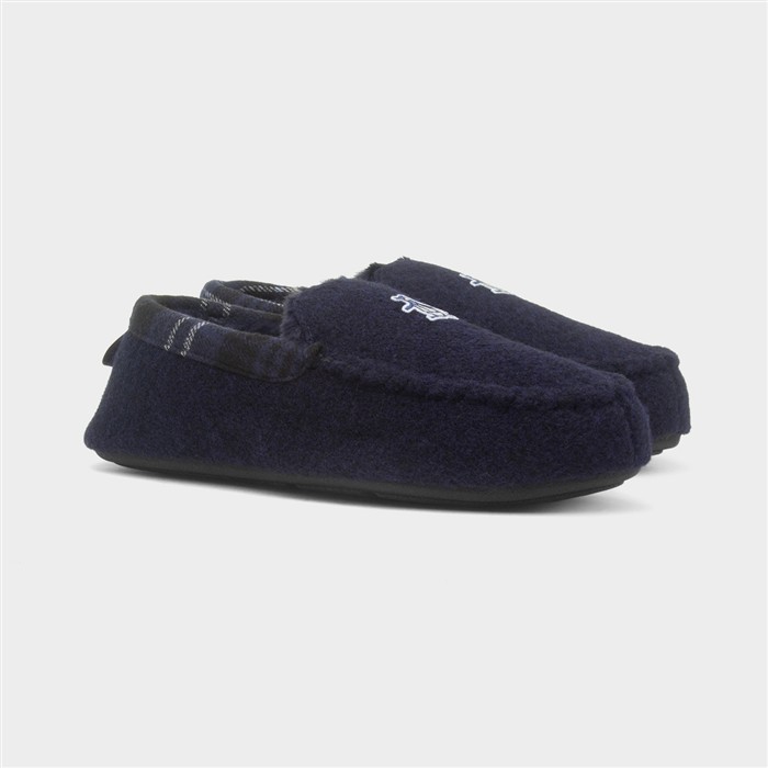 Bedtime Tartan Mens Navy Moccasin