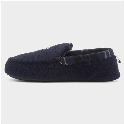 Bedtime Tartan Mens Navy Moccasin