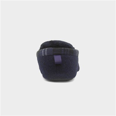 Bedtime Tartan Mens Navy Moccasin