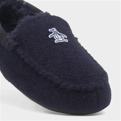Bedtime Tartan Mens Navy Moccasin