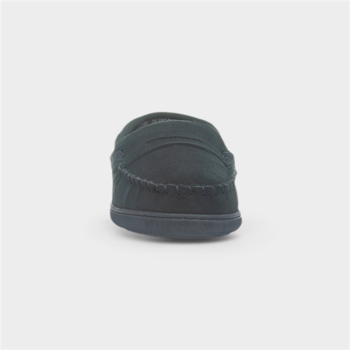 Beamsley Mens Navy Suede Slippers