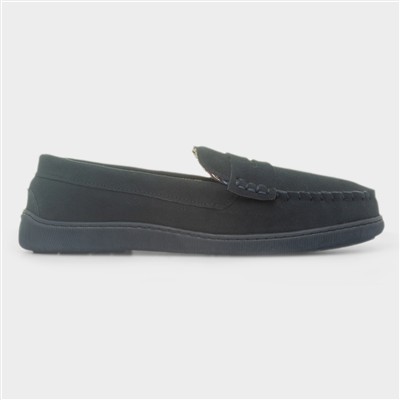 Beamsley Mens Navy Suede Slippers