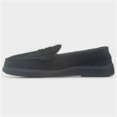 Beamsley Mens Navy Suede Slippers