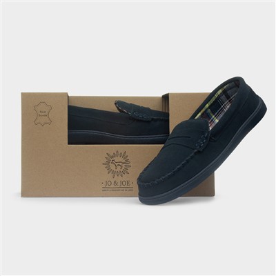 Beamsley Mens Navy Suede Slippers