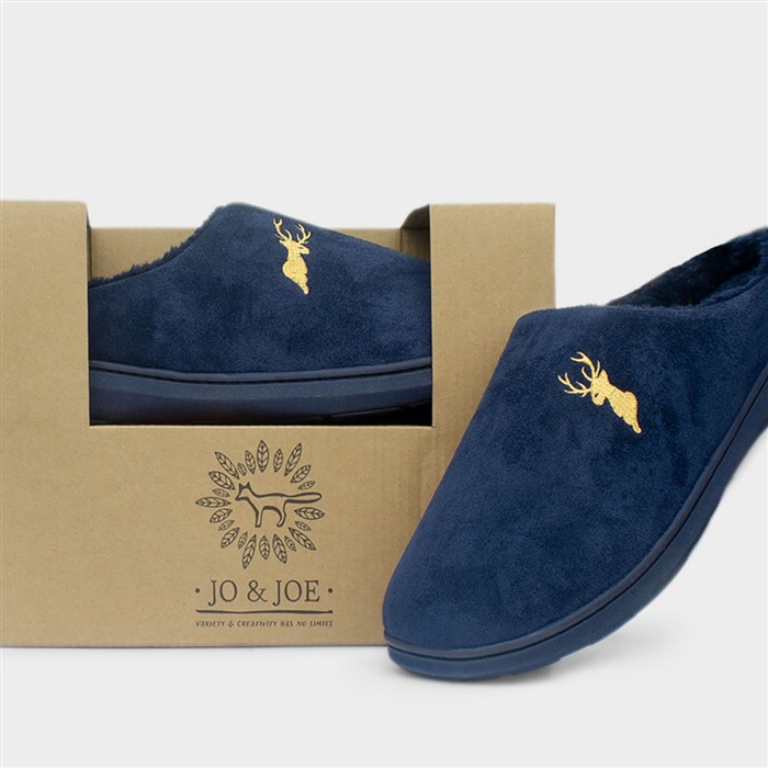 Austwick Mens Navy Slip On Mule Slipper
