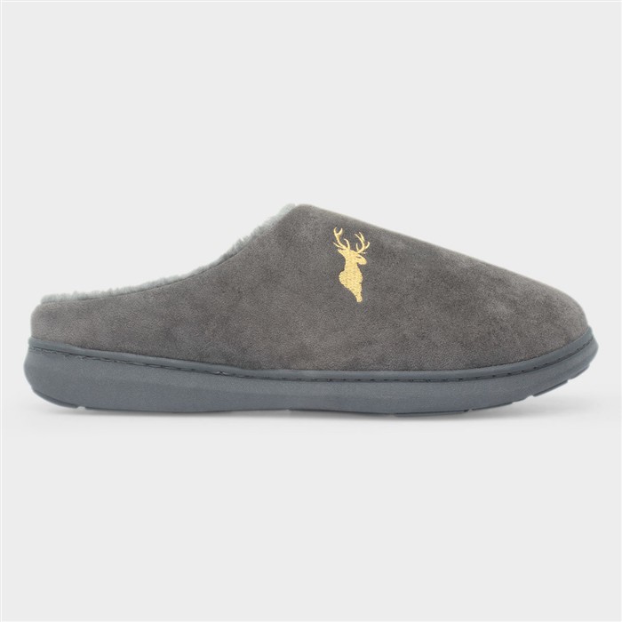 Austwick Mens Grey Slip On Mule Slipper