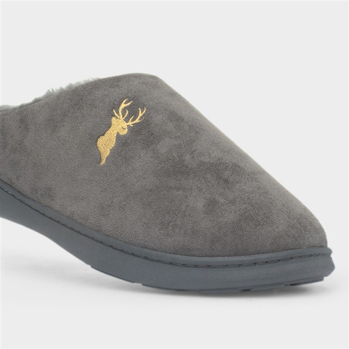 Austwick Mens Grey Slip On Mule Slipper