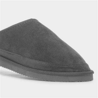 Kinross Mens Dark Grey Mens Mule Slipper