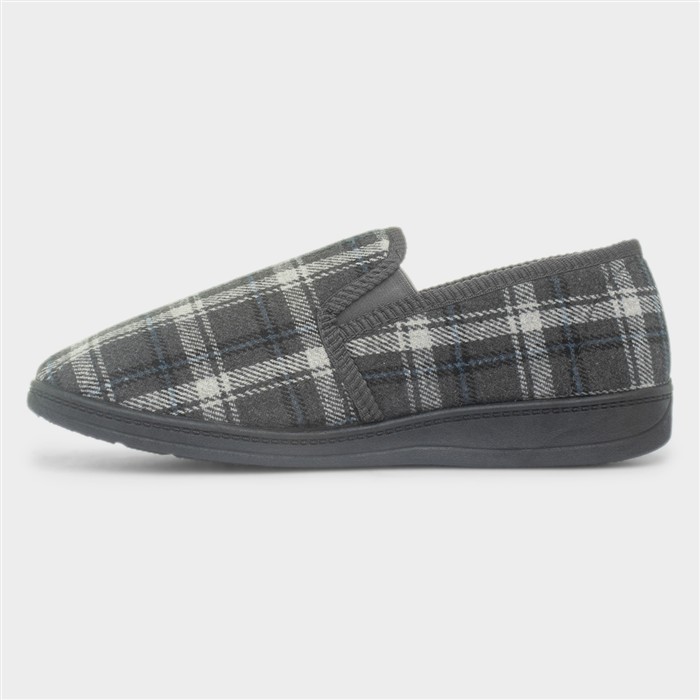 Carl Mens Grey Closed Full Ankle Slipper