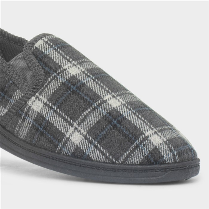 Carl Mens Grey Closed Full Ankle Slipper