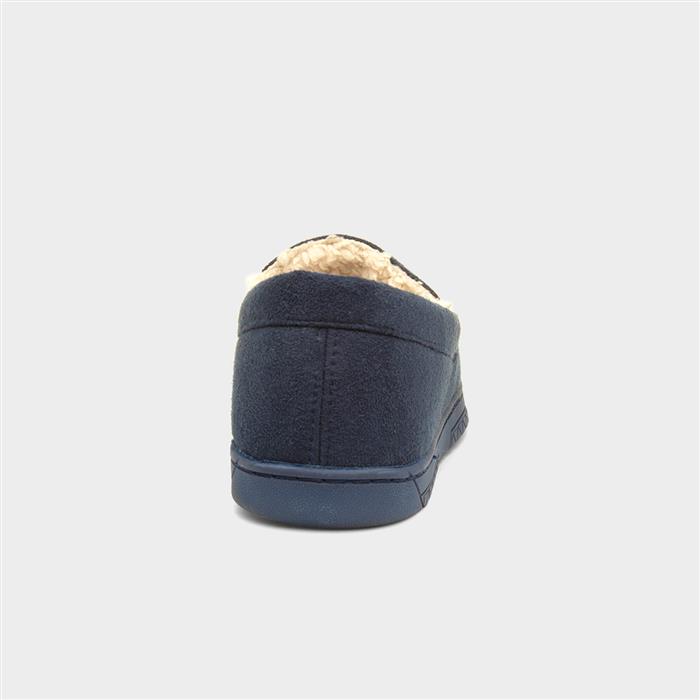 Mens Navy Warm Lined Moccasin