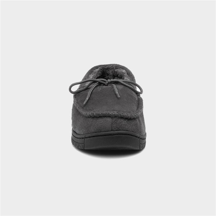 Mens Grey Bow Moccasin