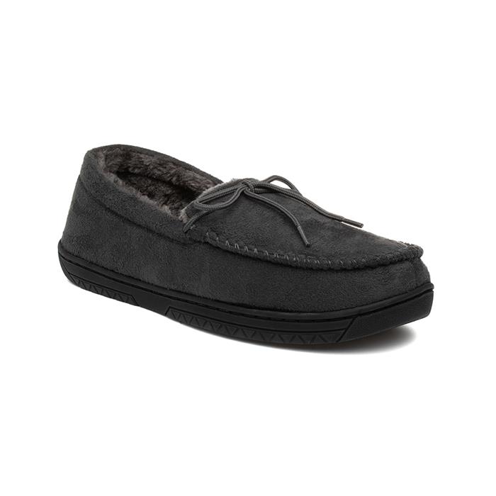 Image of The Slipper Company Mens Moccasin Grey Slipper