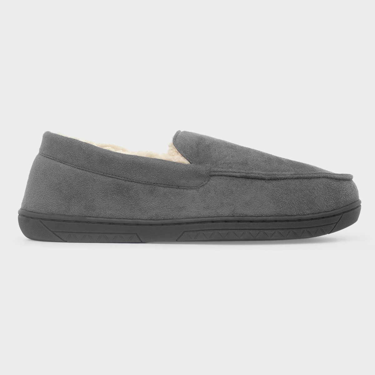 Mens Grey Moccasin Slipper