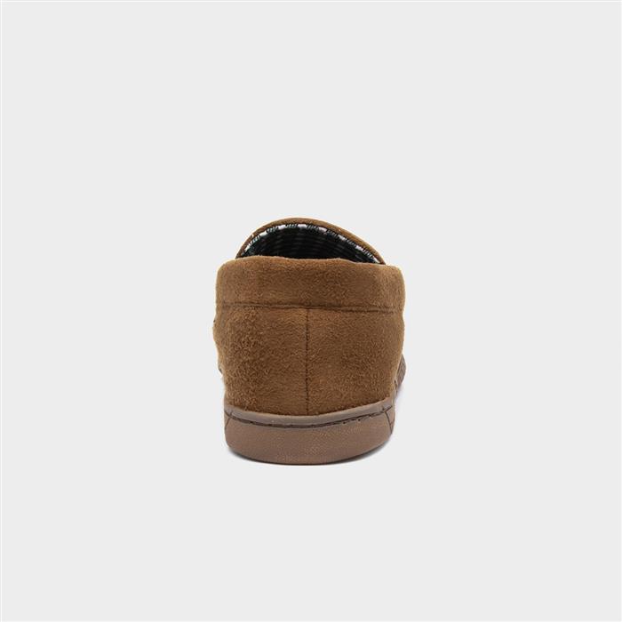 Mens Brown Moccasin Slipper
