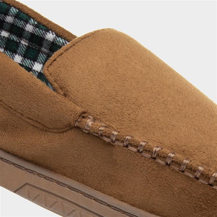 Mens Brown Moccasin Slipper