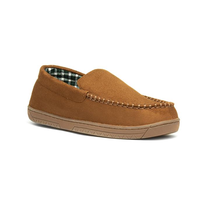Image of The Slipper Company Mens Moccasin Brown Slipper